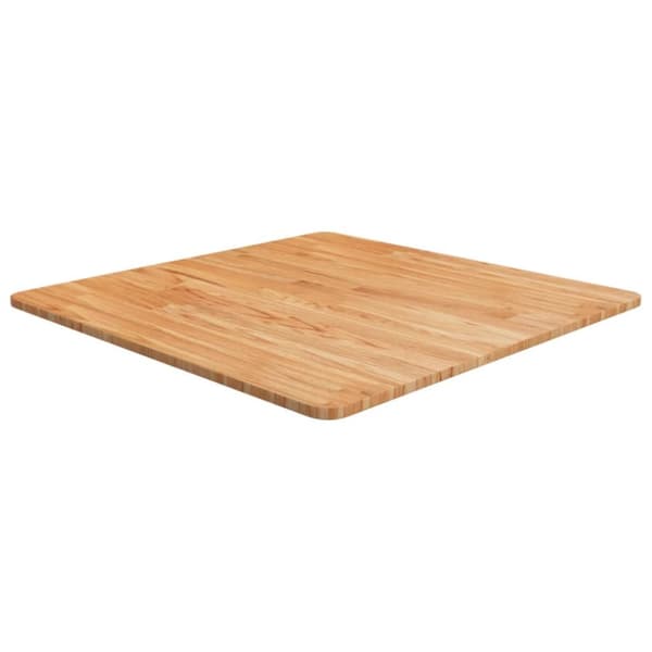 firkantet bordplade 70x70x1,5 cm behandlet massivt eg lysebrun