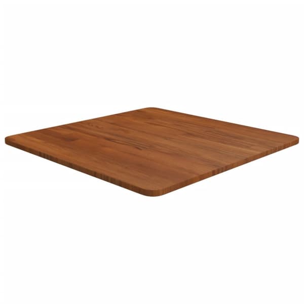 Fyrkantig bordsskiva mörkbrun 60x60x1,5cm behandlad massiv ek