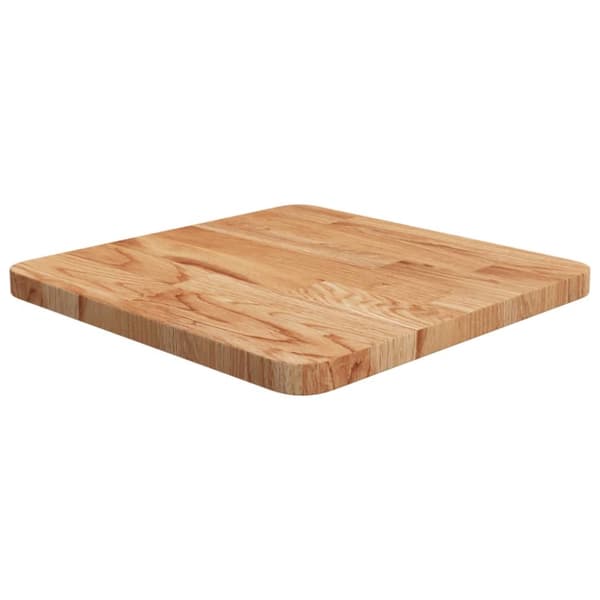 firkantet bordplade 40x40x2,5 cm behandlet massivt eg lysebrun