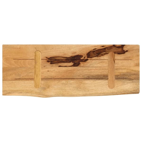 Bordsskiva 70x30x2,5 cm levande kant massivt grovt mangoträ