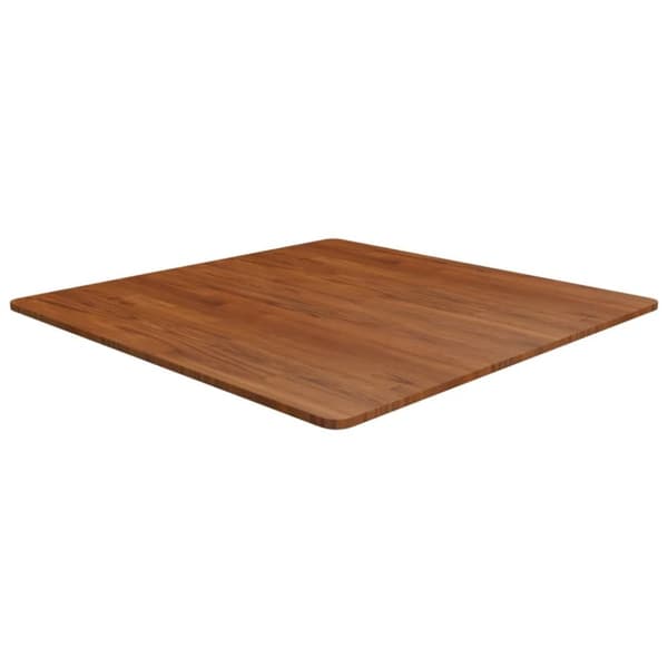firkantet bordplade 90x90x1,5 cm behandlet massivt eg mørkebrun