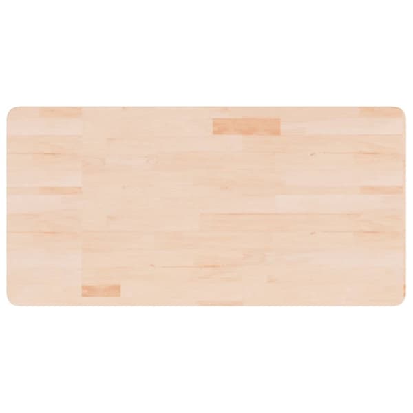 bordplade til badeværelse 100x50x2,5 cm massivt træ ubehandlet