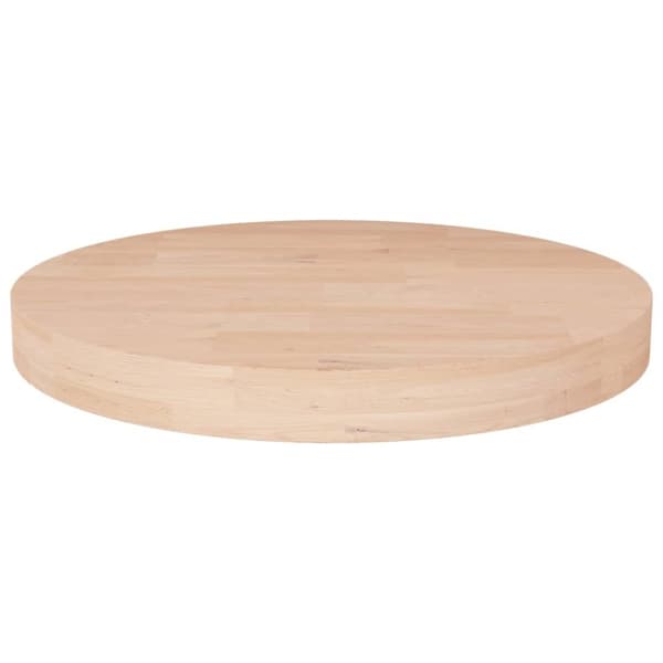 Rund bordsskiva Ø30x4 cm obehandlad massiv ek