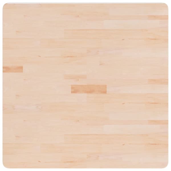 firkantet bordplade 80x80x1,5 cm ubehandlet massivt egetræ