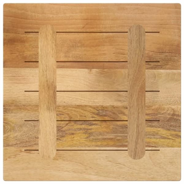 Bordsskiva 60x60x2,5 cm fyrkantig massivt grovt mangoträ