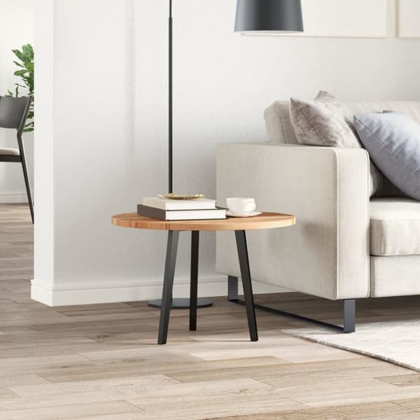 bordplade Ø80x2 cm rund massivt akacietræ