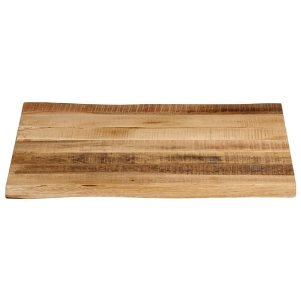 Bordsskiva 40x40x3,8 cm levande kant massivt grovt mangoträ