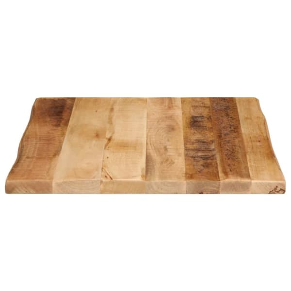 Bordsskiva 40x40x3,8 cm levande kant massivt grovt mangoträ