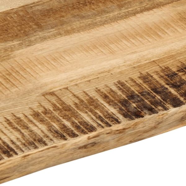 Bordsskiva 40x40x3,8 cm levande kant massivt grovt mangoträ