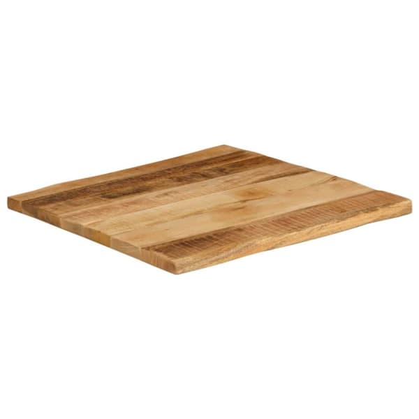 Bordsskiva 40x40x3,8 cm levande kant massivt grovt mangoträ