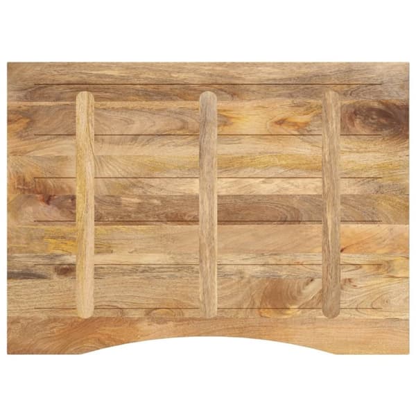 vidaXL Skrivbordsskiva med kurva 100x80x2,5 cm massivt grovt mangoträ