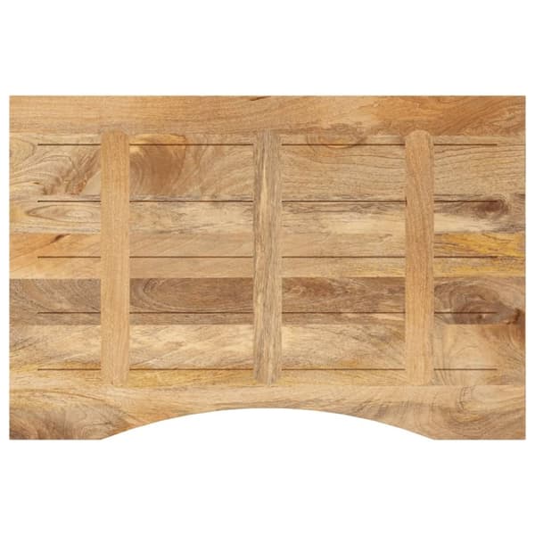 vidaXL Skrivbordsskiva med kurva 100x50x2,5 cm massivt grovt mangoträ