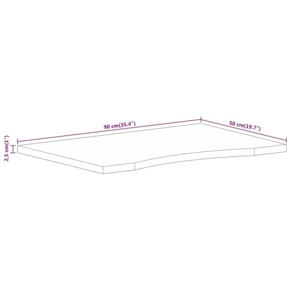 vidaXL Pöytälevy kaarella 90x50x2,5 cm ovaali täysi karkea mangopuu