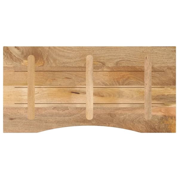 vidaXL bordplade med kurvet form 120x60x2,5 cm ru massivt mangotræ