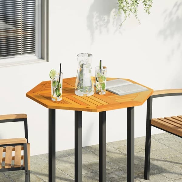 vidaXL pöytälevy 80x80x2,2 cm kahdeksankulmainen massiivipuu akaasia
