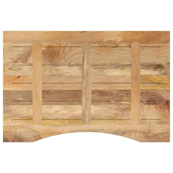 vidaXL bordplade med kurvet form 90x60x2,5 cm ru massivt mangotræ