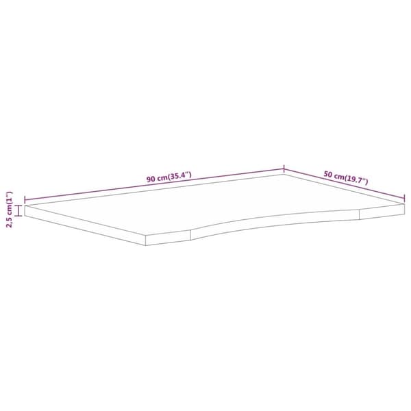 vidaXL Pöytälevy kaarella 90x50x2,5 cm ovaali täysi karkea mangopuu