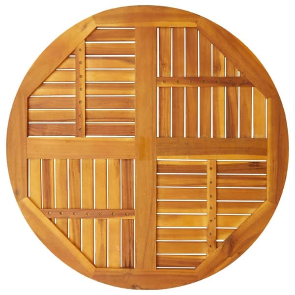 vidaXL Bordplate Ø90x2,2 cm rund heltre akasie