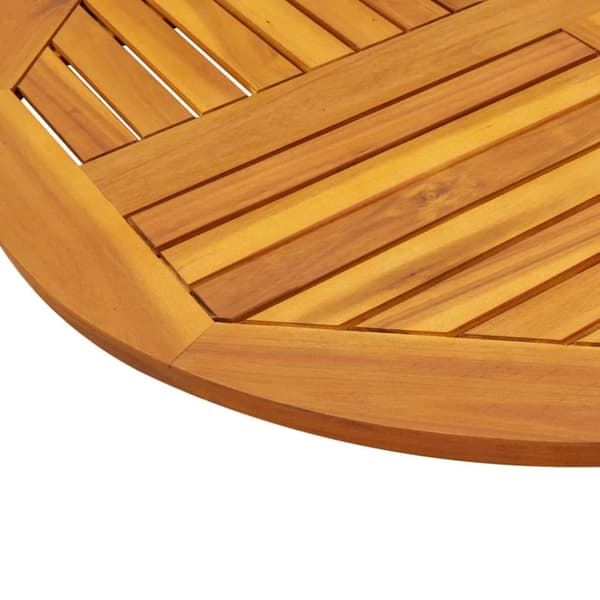 vidaXL Bordplate Ø90x2,2 cm rund heltre akasie