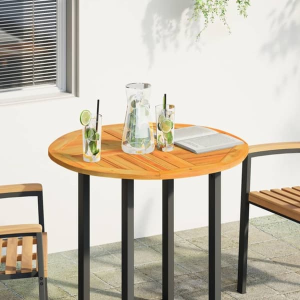 vidaXL bordplade Ø80x2,2 cm rund massivt akacietræ