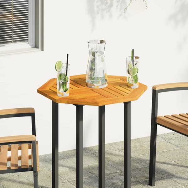 vidaXL Bordplate 60x60x2 cm åttekantet heltre akasie