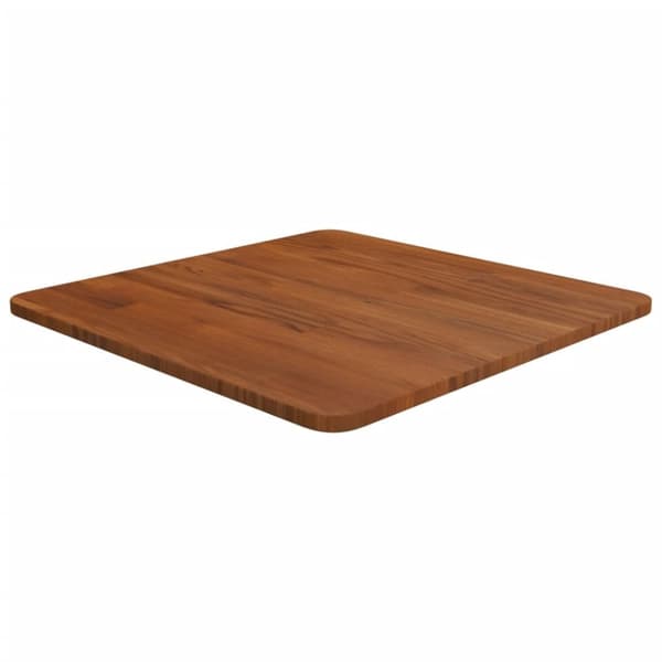 Fyrkantig bordsskiva mörkbrun 50x50x1,5cm behandlad massiv ek