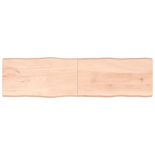 Bordsskiva 220x60x(2-6) cm obehandlad massiv ek levande kant