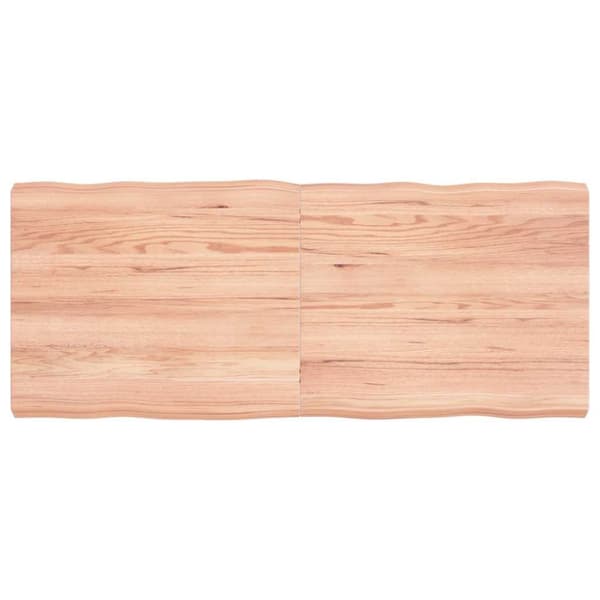 Bordsskiva ljusbrun 120x50x(2-6) cm massivt trä levande kant