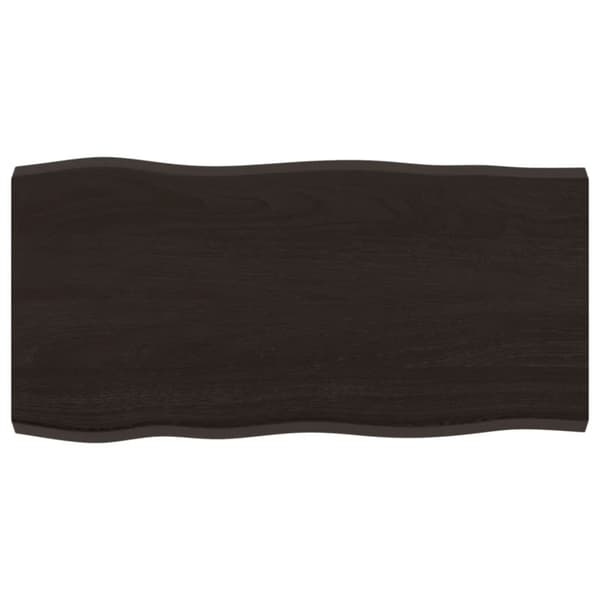 Bordsskiva mörkbrun 80x40x(2-4) cm massivt trä levande kant