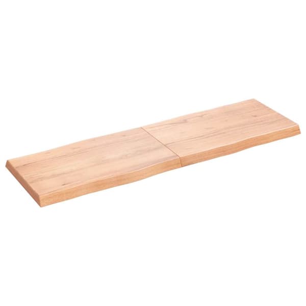 Bordsskiva ljusbrun 160x50x(2-6) cm massivt trä levande kant