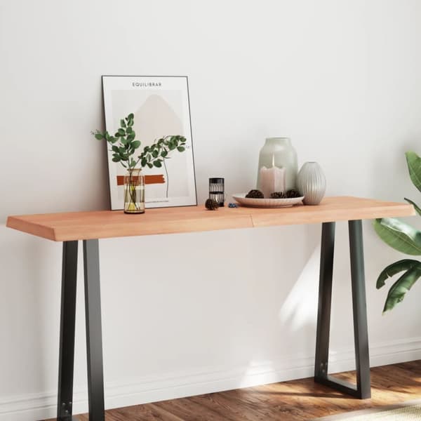 Bordsskiva ljusbrun 160x50x(2-6) cm massivt trä levande kant