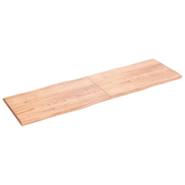Bordsskiva ljusbrun 200x60x(2-4) cm massivt trä levande kant