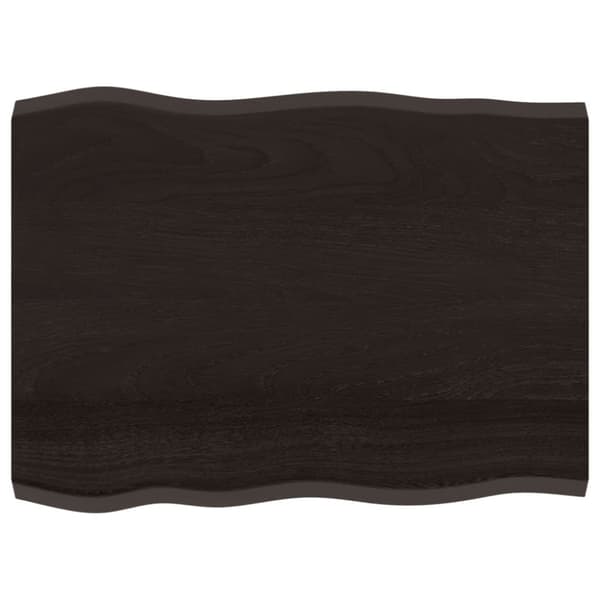 Bordsskiva mörkbrun 80x60x(2-4) cm massivt trä levande kant
