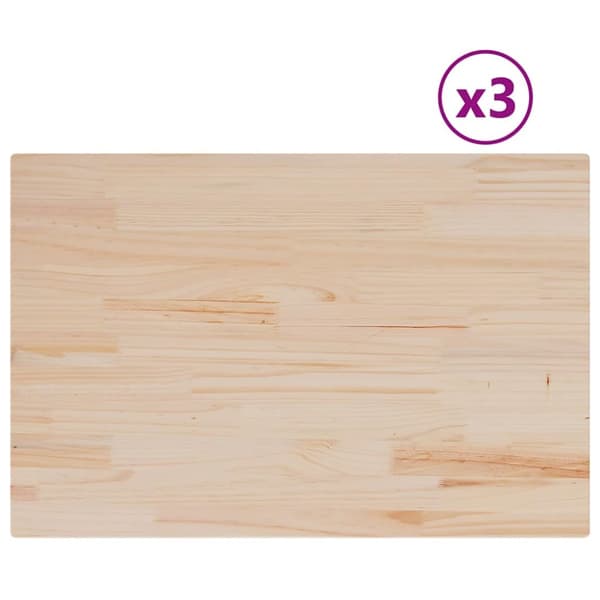 Bordsskivor 3 st 80x53x1,7 cm rektangulär massiv furu