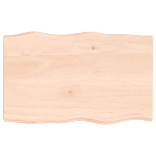 Bordsskiva 80x50x(2-4) cm obehandlad massiv ek levande kant