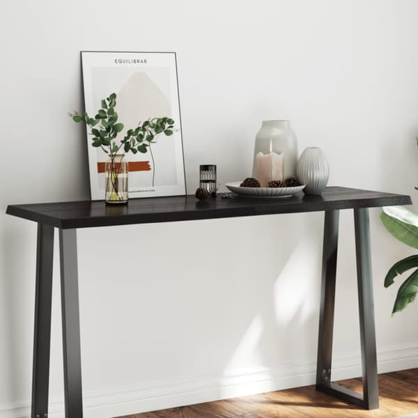 Bordsskiva mörkbrun 140x50x(2-4) cm massivt trä levande kant