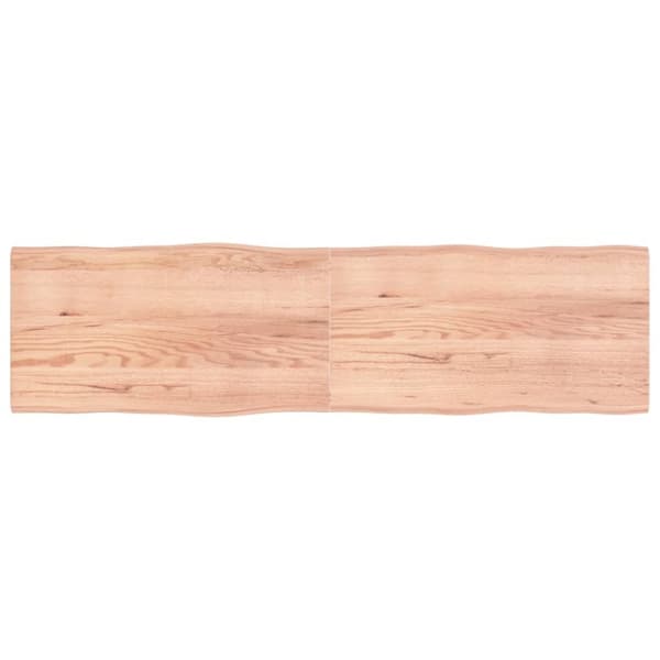 Bordsskiva ljusbrun 220x60x(2-4) cm massivt trä levande kant