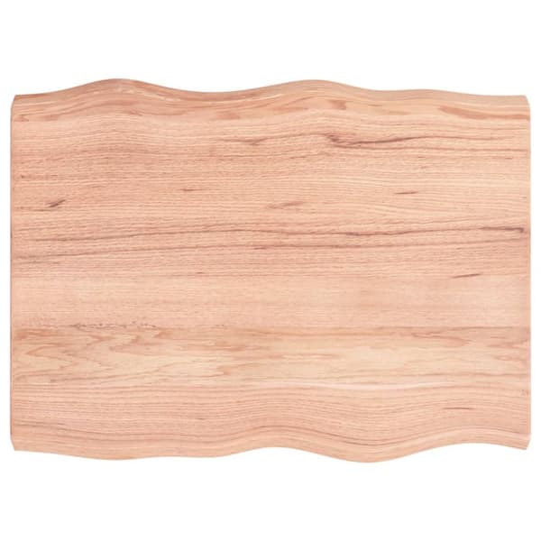 Bordsskiva ljusbrun 80x60x(2-6) cm massivt trä levande kant
