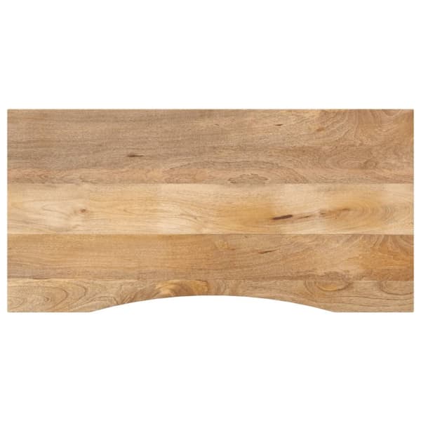 Skrivbordsskiva med båge 120x60x2,5 cm massivt grovt mangoträ