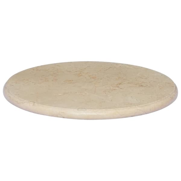 Bordsskiva gräddvit Ø50x2,5 cm marmor