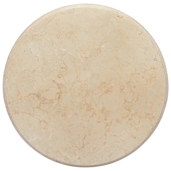 Bordsskiva gräddvit Ø50x2,5 cm marmor