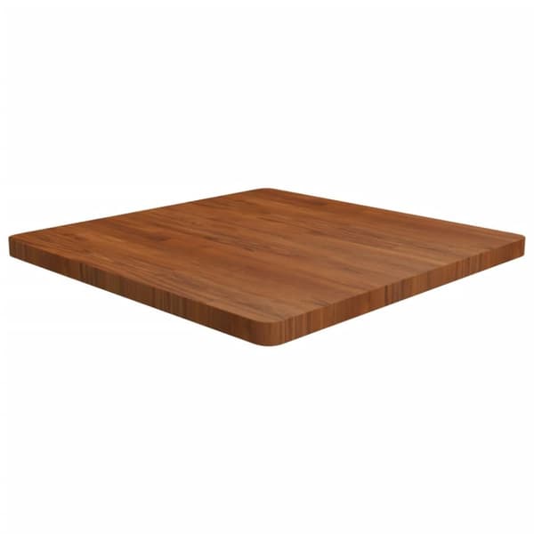 Fyrkantig bordsskiva mörkbrun 80x80x4cm behandlad massiv ek
