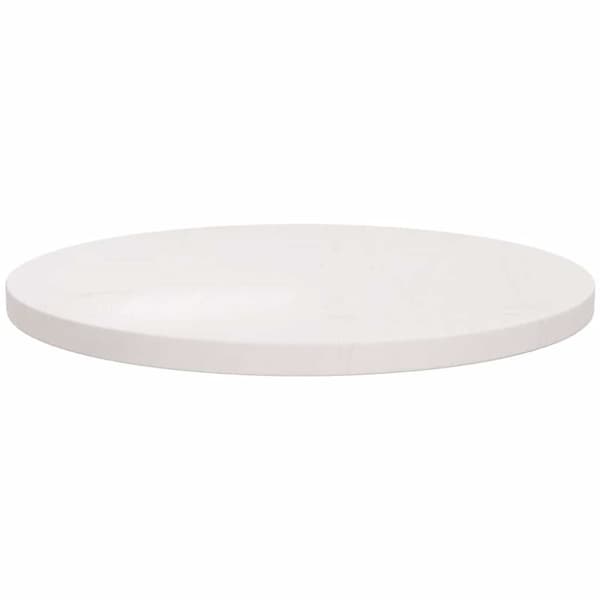 Bordsskiva vit Ø60x2,5 cm massiv furu
