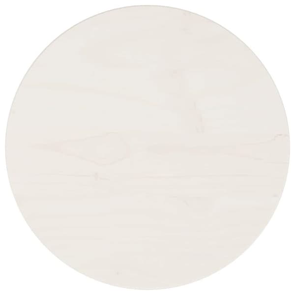 Bordsskiva vit Ø30x3 cm massiv furu