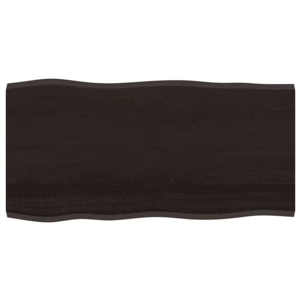 Bordsskiva mörkbrun 100x50x2 cm massiv ek levande kant