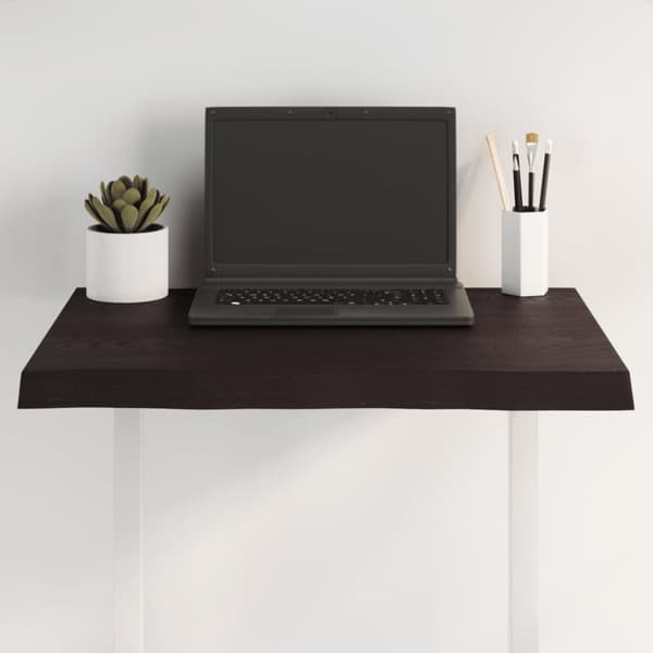 Bordsskiva mörkbrun 60x60x(2-4) cm massivt trä levande kant