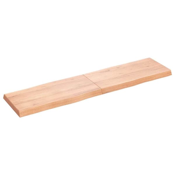 Bordsskiva ljusbrun 160x40x(2-6) cm massivt trä levande kant