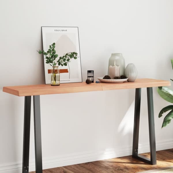 Bordsskiva ljusbrun 160x40x(2-6) cm massivt trä levande kant