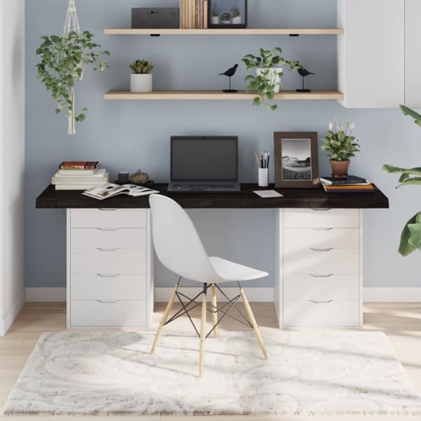 Bordsskiva mörkbrun 180x50x(2-6) cm behandlad massiv ek