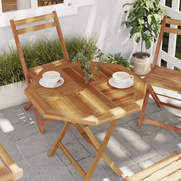 Bordsskiva 70x70x2,5 cm åttakantig massiv teak